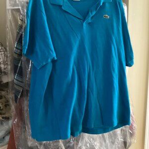 Preowned Turquoise Lacoste polo shirt-size 8.